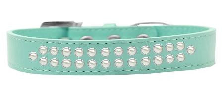 Two Row Pearl Size 16 Aqua Dog Collar