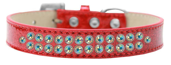 Two Row AB Crystal Size 20 Red Ice Cream Dog Collar