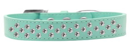 Sprinkles Dog Collar Clear Crystals Size 18 Aqua