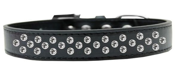 Sprinkles Dog Collar Clear Crystals Size 18 Black