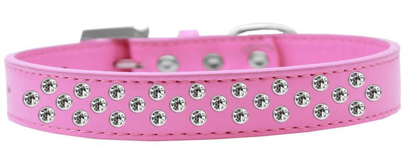 Sprinkles Dog Collar Clear Crystals Size 20 Bright Pink