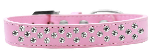 Sprinkles Dog Collar Clear Crystals Size 20 Light Pink