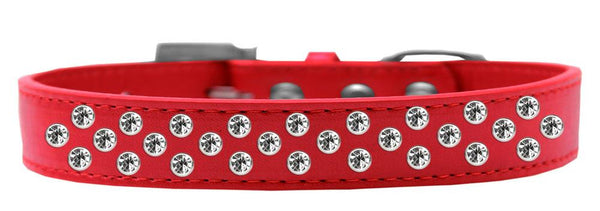 Sprinkles Dog Collar Clear Crystals Size 14 Red