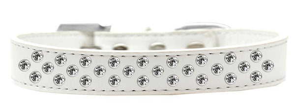 Sprinkles Dog Collar Clear Crystals Size 14 White