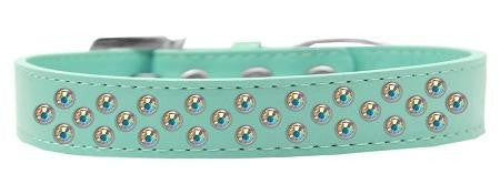 Sprinkles Dog Collar AB Crystals Size 16 Aqua