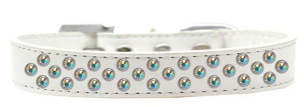 Sprinkles Dog Collar AB Crystals Size 14 White