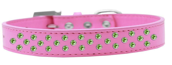 Sprinkles Dog Collar Lime Green Crystals Size 20 Bright Pink