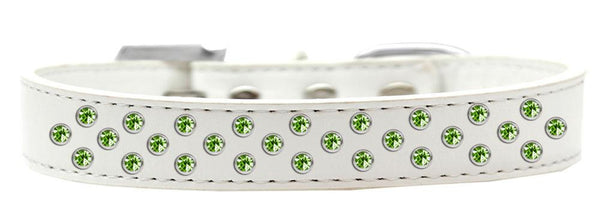 Sprinkles Dog Collar Lime Green Crystals Size 16 White