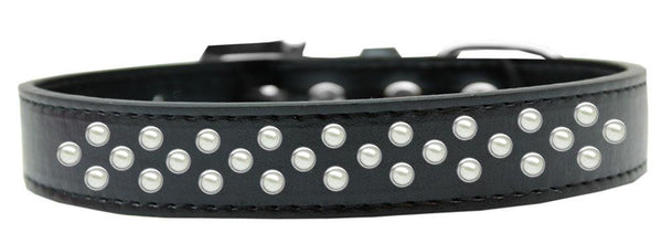 Sprinkles Dog Collar Pearls Size 16 Black