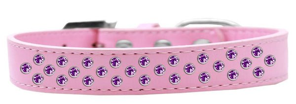 Sprinkles Dog Collar Purple Crystals Size 20 Light Pink