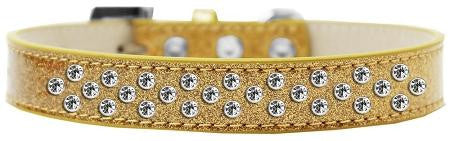 Sprinkles Ice Cream Dog Collar Clear Crystals Size 16 Gold