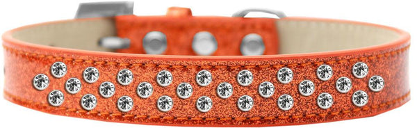 Sprinkles Ice Cream Dog Collar Clear Crystals Size 16 Orange