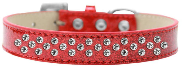 Sprinkles Ice Cream Dog Collar Clear Crystals Size 16 Red