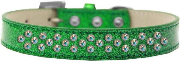 Sprinkles Ice Cream Dog Collar AB Crystals Size 16 Emerald Green