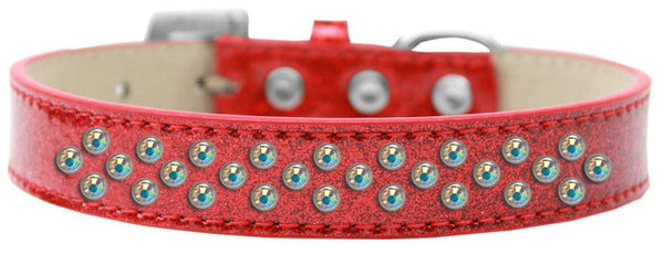 Sprinkles Ice Cream Dog Collar AB Crystals Size 20 Red