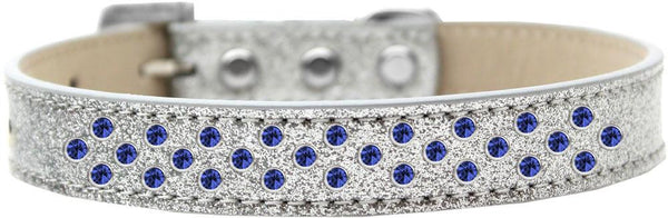 Sprinkles Ice Cream Dog Collar Blue Crystals Size 20 Silver