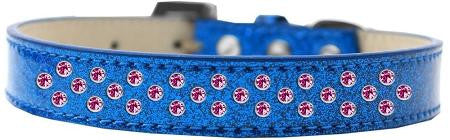 Sprinkles Ice Cream Dog Collar Bright Pink Crystals Size 16 Blue