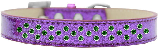 Sprinkles Ice Cream Dog Collar Emerald Green Crystals Size 14 Purple