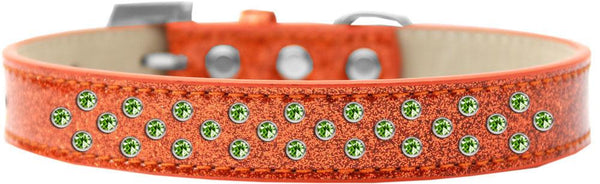 Sprinkles Ice Cream Dog Collar Lime Green Crystals Size 18 Orange