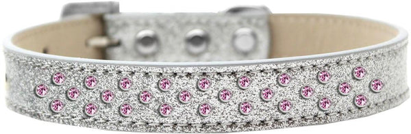 Sprinkles Ice Cream Dog Collar Light Pink Crystals Size 18 Silver