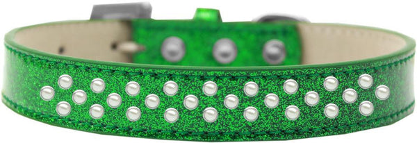 Sprinkles Ice Cream Dog Collar Pearls Size 18 Emerald Green