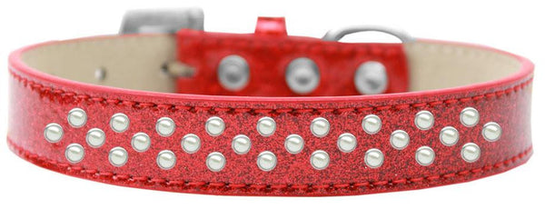 Sprinkles Ice Cream Dog Collar Pearls Size 20 Red