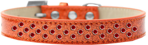 Sprinkles Ice Cream Dog Collar Red Crystals Size 16 Orange