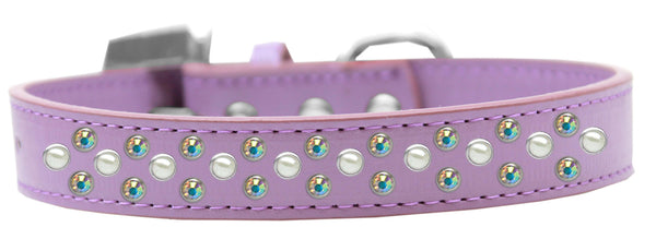 Sprinkles Dog Collar Pearl and AB Crystals Size 18 Lavender