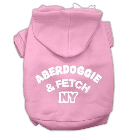 Aberdoggie NY Screenprint Pet Hoodies Light Pink Size Lg (14)