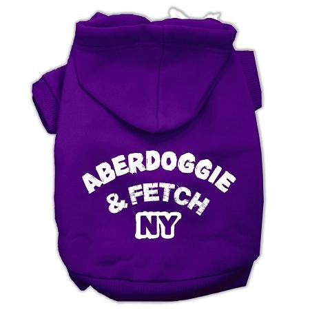 Aberdoggie NY Screenprint Pet Hoodies Purple Size Med (12)