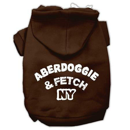 Aberdoggie NY Screenprint Pet Hoodies Brown Size Sm (10)