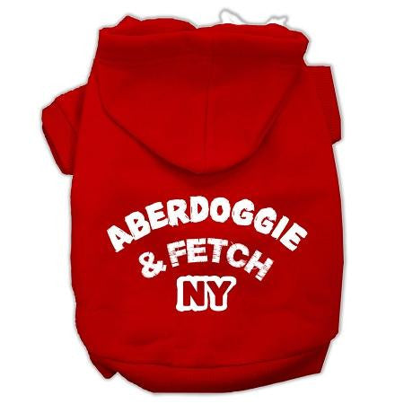 Aberdoggie NY Screenprint Pet Hoodies Red Size Sm (10)