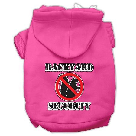 Backyard Security Screen Print Pet Hoodies Bright Pink Size L (14)