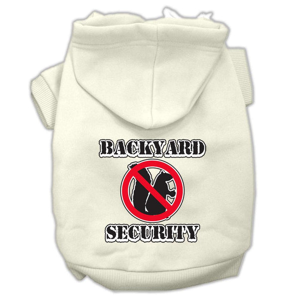 Backyard Security Screen Print Pet Hoodies Cream Size L (14)