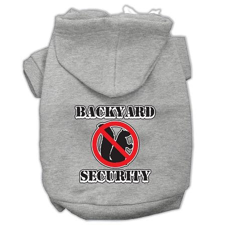 Backyard Security Screen Print Pet Hoodies Grey Size L (14)