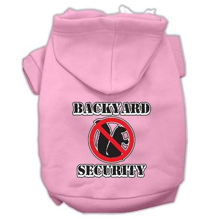 Backyard Security Screen Print Pet Hoodies Light Pink Size L (14)