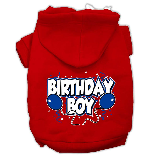 Birthday Boy Screen Print Pet Hoodies Red Size Lg (14)