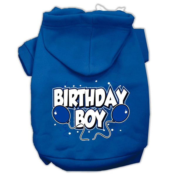 Birthday Boy Screen Print Pet Hoodies Blue Size Med (12)