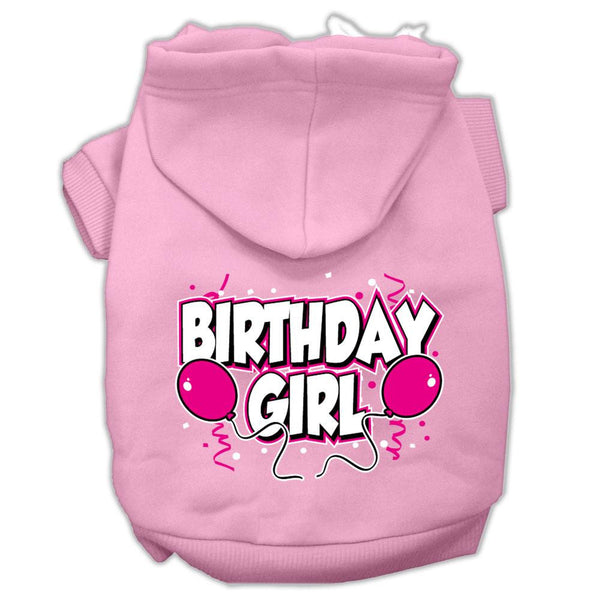 Birthday Girl Screen Print Pet Hoodies Light Pink Size XS (8)