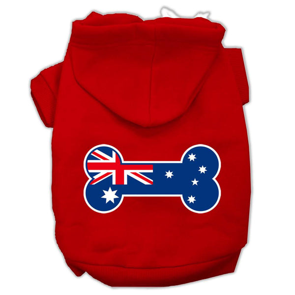 Bone Shaped Australian Flag Screen Print Pet Hoodies Red Size L (14)