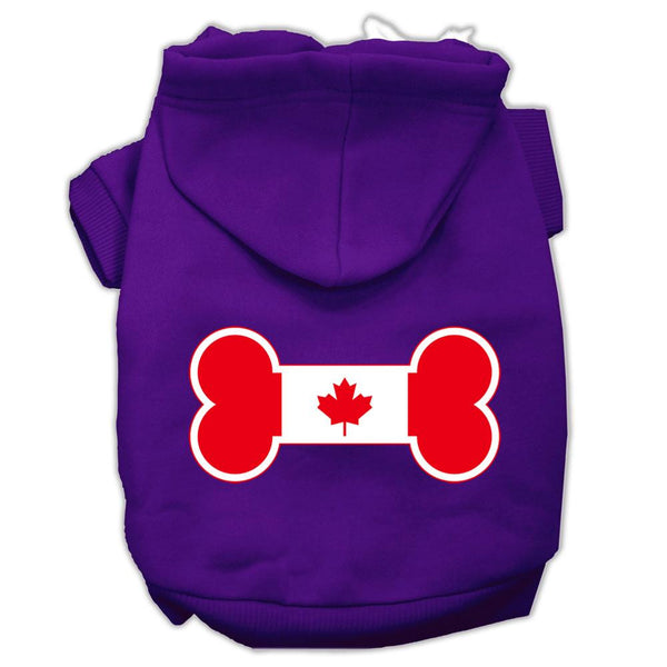 Bone Shaped Canadian Flag Screen Print Pet Hoodies Purple M (12)