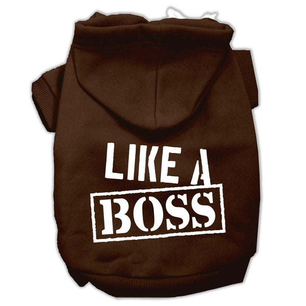 Like a Boss Screen Print Pet Hoodies Brown Size Lg (14)