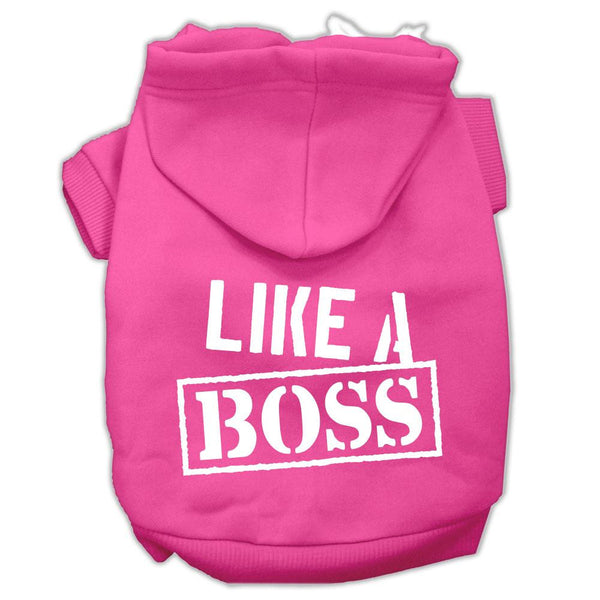 Like a Boss Screen Print Pet Hoodies Bright Pink Size Med (12)