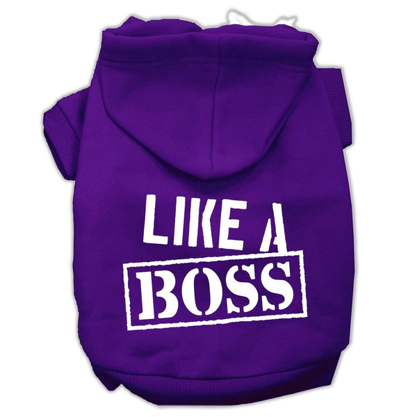 Like a Boss Screen Print Pet Hoodies Purple Size Med (12)