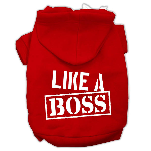 Like a Boss Screen Print Pet Hoodies Red Size XXXL (20)