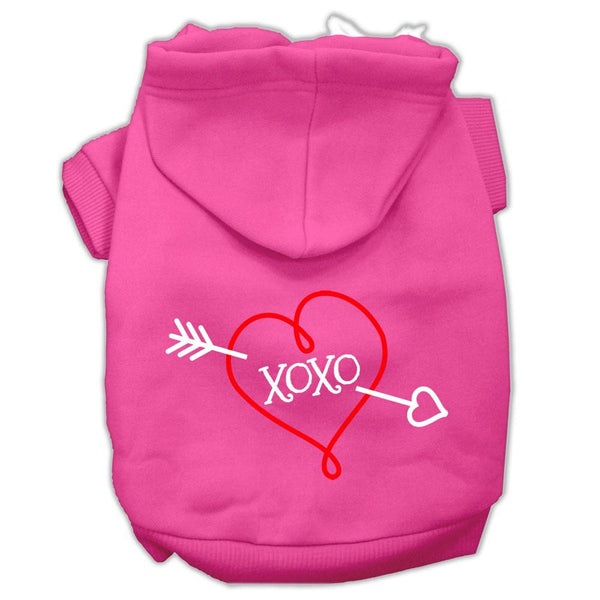 XOXO Screen Print Pet Hoodies Bright Pink Size Med (12)