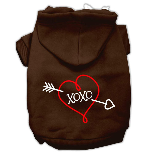 XOXO Screen Print Pet Hoodies Brown Size Med (12)