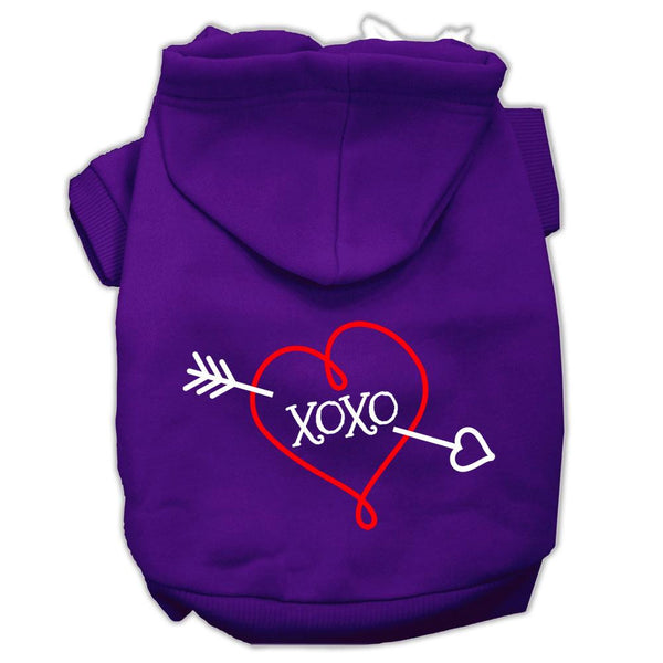 XOXO Screen Print Pet Hoodies Purple Size Med (12)