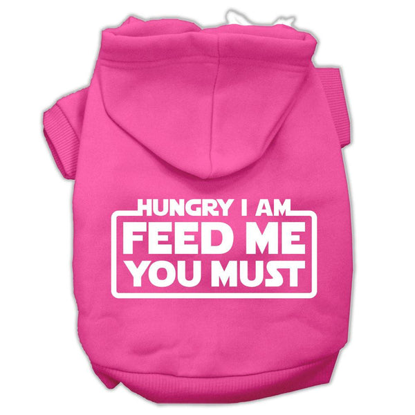 Hungry I am Screen Print Pet Hoodies Bright Pink Size XS (8)