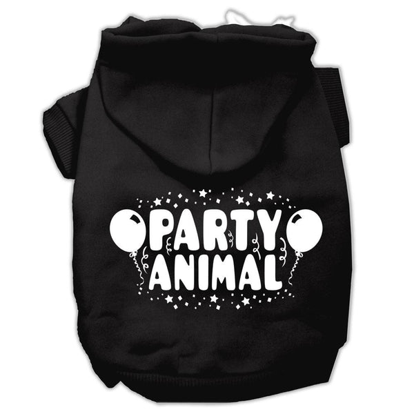 Party Animal Screen Print Pet Hoodies Black Size XXL (18)